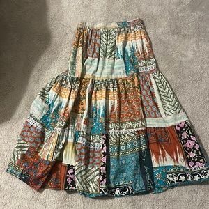 Tiered Maxi Hippie / Boho Skirt 100% Cotton Super Soft Made in India
